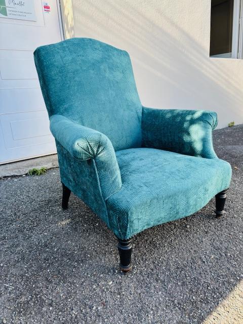 Fauteuil anglais bleu_Géraldine Maillot Fauteuil anglais bleu_Géraldine Maillot